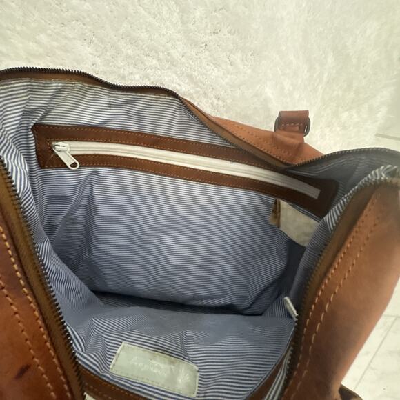 VTG Noonday Collection Tote Bag Purse Rustic Leather Large Brown Retro Aged Boho - Picture 11 of 12